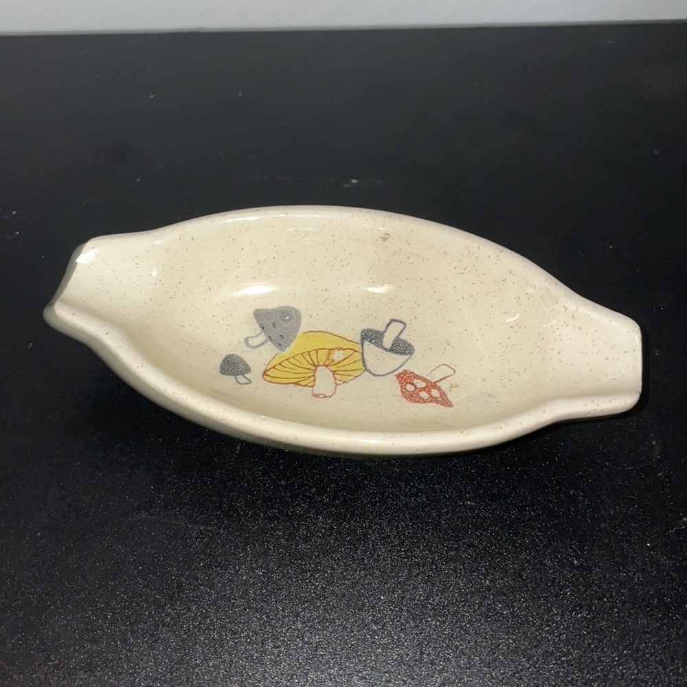 Vintage Franciscan Woodlore Mushroom Ash Tray HTF EUC